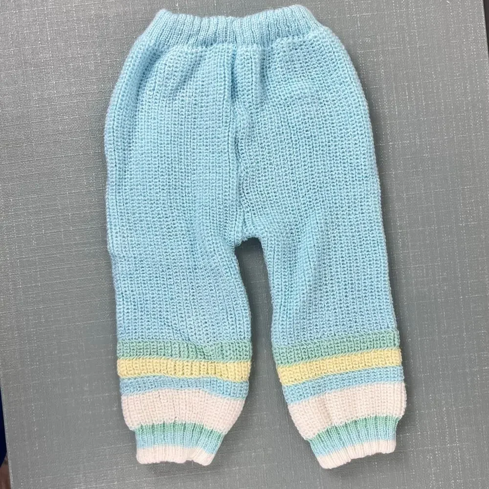 Vintage Two Piece Teddy Bear Balloon Sweater Set Baby Boy